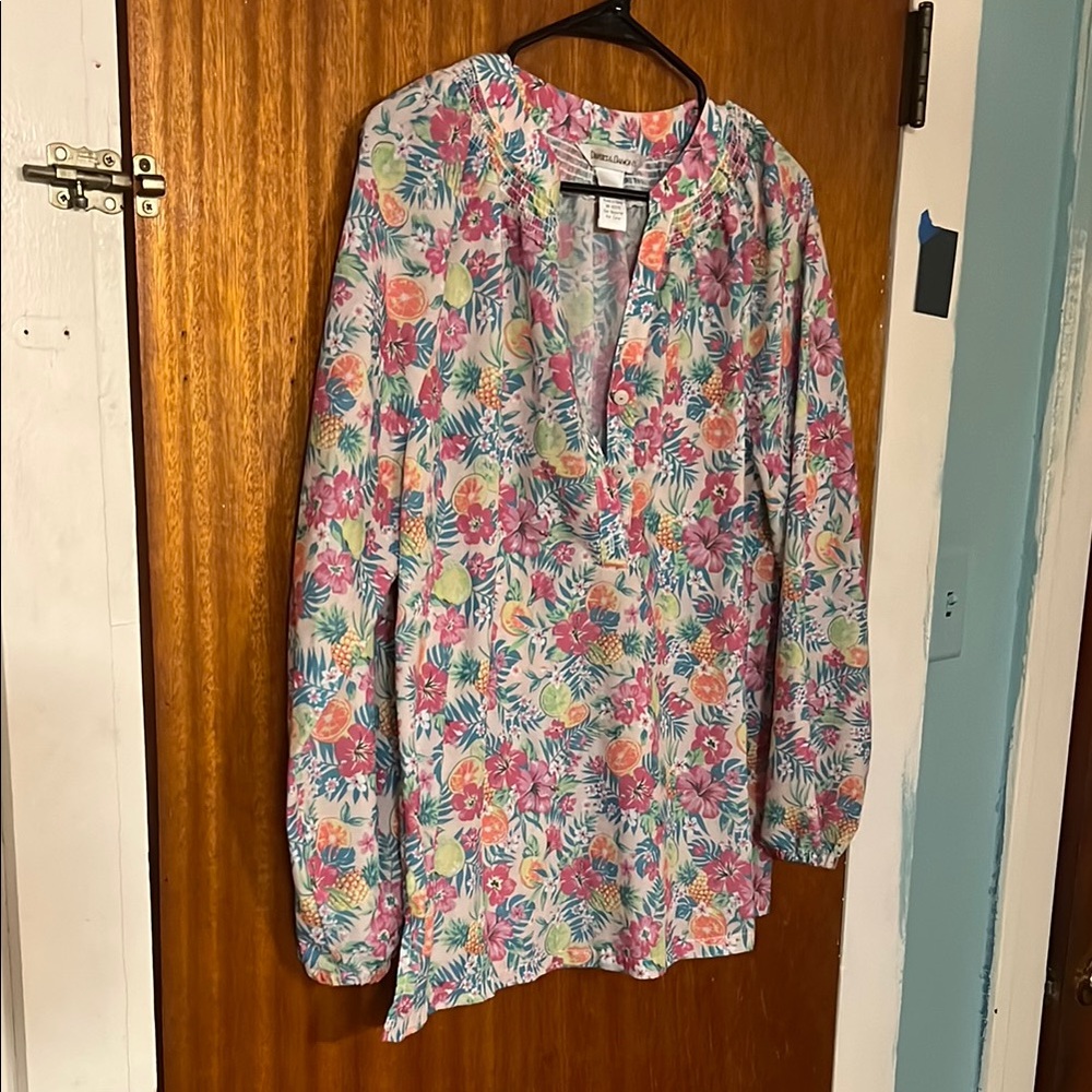 Tropical- Floral Multicolor Women's Top